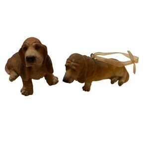 Castagna Basset Hound Dogs Lot of 2 Figurine Ornament